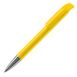 Bolígrafo de plástico con acabado opaco hecho en UE de tinta azul color amarillo
