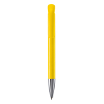 Bolígrafo de plástico con acabado opaco hecho en UE de tinta azul color amarillo segunda vista