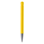 Bolígrafo de plástico con acabado opaco hecho en UE de tinta azul color amarillo cuarta vista