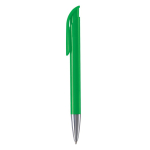 Bolígrafo de plástico con acabado opaco hecho en UE de tinta azul color verde tercera vista