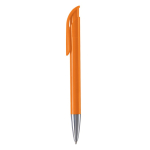 Bolígrafo de plástico con acabado opaco hecho en UE de tinta azul color naranja tercera vista