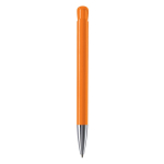 Bolígrafo de plástico con acabado opaco hecho en UE de tinta azul color naranja cuarta vista
