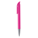 Bolígrafo de plástico con acabado opaco hecho en UE de tinta azul color rosa tercera vista