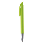 Bolígrafo de plástico con acabado opaco hecho en UE de tinta azul color verde lima segunda vista