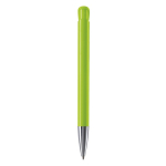 Bolígrafo de plástico con acabado opaco hecho en UE de tinta azul color verde lima tercera vista