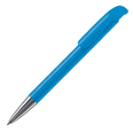 Bolígrafo de plástico con acabado opaco hecho en UE de tinta azul color azul claro