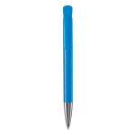 Bolígrafo de plástico con acabado opaco hecho en UE de tinta azul color azul claro segunda vista