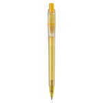 Bolígrafo de plástico mate hecho en UE con recambio Jumbo tinta azul color amarillo segunda vista