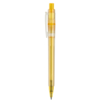 Bolígrafo de plástico mate hecho en UE con recambio Jumbo tinta azul color amarillo tercera vista