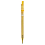 Bolígrafo de plástico mate hecho en UE con recambio Jumbo tinta azul color amarillo cuarta vista