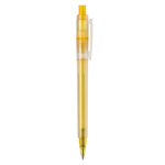 Bolígrafo de plástico mate hecho en UE con recambio Jumbo tinta azul color amarillo quinta vista