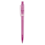 Bolígrafo de plástico mate hecho en UE con recambio Jumbo tinta azul color rosa tercera vista