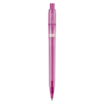 Bolígrafo de plástico mate hecho en UE con recambio Jumbo tinta azul color rosa cuarta vista