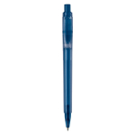 Bolígrafo de plástico mate hecho en UE con recambio Jumbo tinta azul color azul oscuro segunda vista