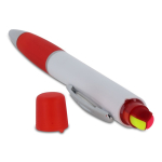 Bolígrafo de mecanismo giratorio con resaltador en la parte superior color rojo sexta vista
