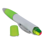 Bolígrafo de mecanismo giratorio con resaltador en la parte superior color verde claro sexta vista