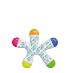 Marcador en forma de estrella irregular con 5 colores de tinta vista principal