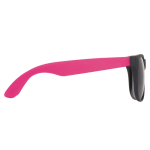 Gafas de sol de colores neón con marcos negros protección UV400 color rosa tercera vista