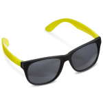 Gafas de sol de colores neón con marcos negros protección UV400 color amarillo fluorescente
