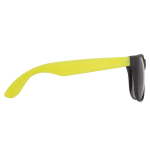Gafas de sol de colores neón con marcos negros protección UV400 color amarillo fluorescente tercera vista