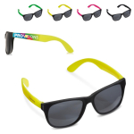 Gafas de sol de colores neón con marcos negros protección UV400