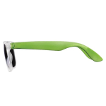 Gafas de sol de colores neón con marcos efecto glace protección UV400 color verde lima transparente tercera vista