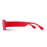 Gafas de sol promocionales negras hechas de plástico 100% reciclado color rojo cuarta vista