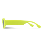 Gafas de sol promocionales negras hechas de plástico 100% reciclado color verde lima cuarta vista