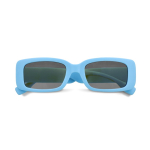 Gafas de sol promocionales negras hechas de plástico 100% reciclado color azul claro segunda vista