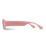 Gafas de sol promocionales negras hechas de plástico 100% reciclado color rosa pastel cuarta vista
