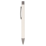 Bolígrafos con logo, de papel sostenible en varios colores, pulsador color blanco