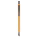 Bolígrafos con logo, de papel sostenible en varios colores, pulsador color natural segunda vista