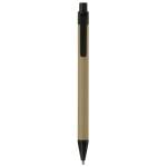 Bolígrafo hecho de papel reciclado con pulsador y punta de colores color negro segunda vista