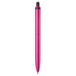 Bolígrafo de plástico metalizado con clip sólido y recambio jumbo azul color rosa cuarta vista