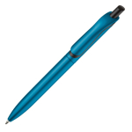 Bolígrafo de plástico metalizado con clip sólido y recambio jumbo azul color azul claro