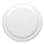Clásico frisbee de plástico con diseño unicolor para personalizar color blanco segunda vista