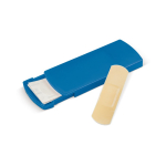 Colorido estuche personalizado de plástico con 5 tiritas incluidas color azul