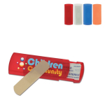 Colorido estuche personalizado de plástico con 5 tiritas incluidas