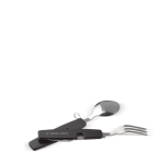 Cuchillo, tenedor, cuchara y abrebotellas cuatro en uno vista principal