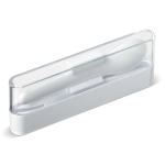 Caja transparente con un set de cubiertos blancos de plástico color blanco sexta vista