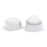 Protector labial con protector solar dentro de un cubo giratorio color blanco segunda vista