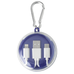 Estuche con mosquetón que incluye auriculares y cable de carga tercera vista