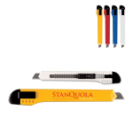 Cutter de varios colores con cuchilla de 12 posiciones para enganchar