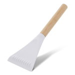 Rascador de hielo hecho de paja de trigo con mango de bambú color blanco