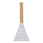 Rascador de hielo hecho de paja de trigo con mango de bambú color blanco tercera vista