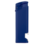 Mechero electrónico 2 en 1 con un abrebotellas en parte inferior color azul