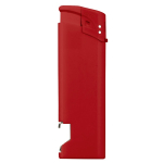 Mechero electrónico 2 en 1 con un abrebotellas en parte inferior color rojo tercera vista