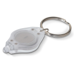 Llavero publicitario en varios colores en forma de rombo con linterna color blanco segunda vista