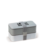 Fiambrera estilo Bento de doble piso con múltiples compartimientos vista principal