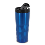 Botella termo doble pared antigoteo con acabado en relieve 450ml color azul tercera vista